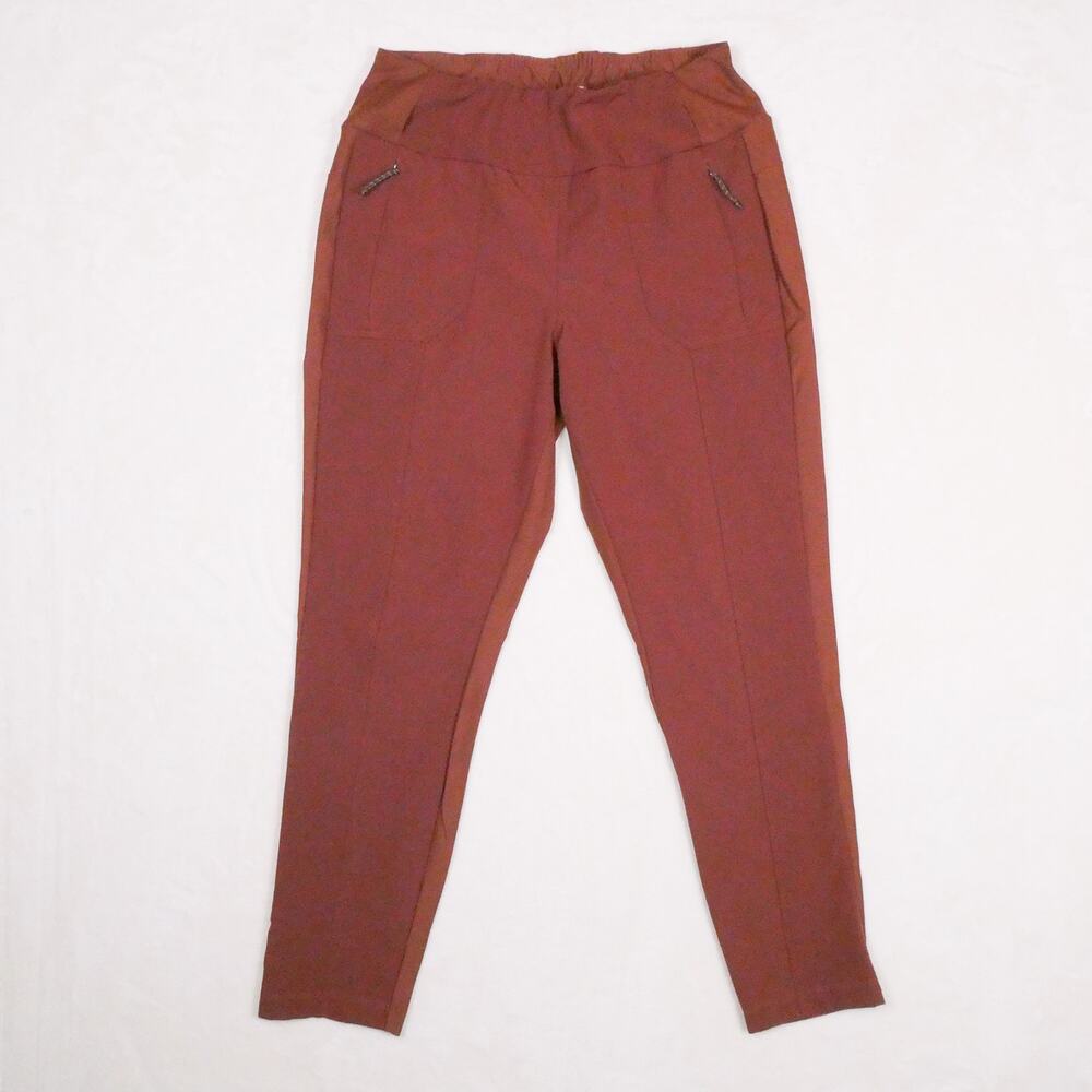 Avalanche Outdoor Brick Red Hiking Pants Size XL Stretchy Pull On Zip Pockets